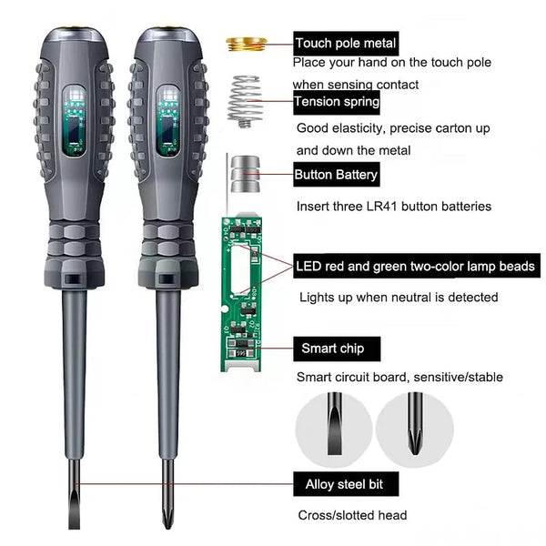 2-in-1 High Torque Strong Magnetic Screwdriver Electricity Detector