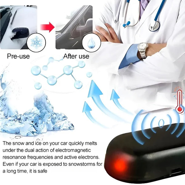 🔥Electromagnetic wave anti freezing and snow removal device.Can be placed in any space: in the car, house, school bag. Say no to the cold!