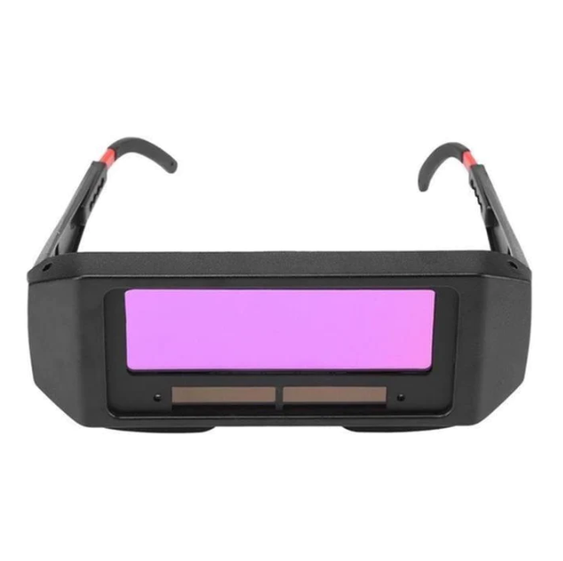 Welding safety glasses with LCD display, self-darkening liquid crystals