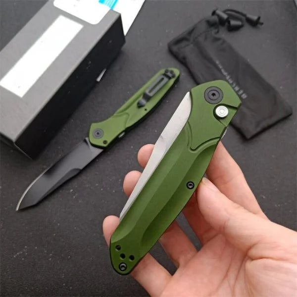 BO 9400 Automatic High Hardness Outdoor Camping Folding Knife (3.4" Satin)