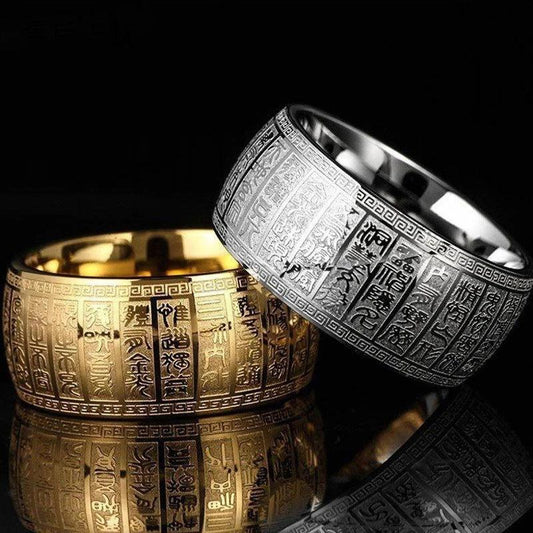 Buddhist Golden Light Mantra Titanium Steel Ring【HOT SALE-45%OFF🔥🔥🔥】